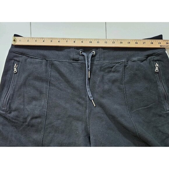 Polo Ralph Lauren Sweatpants Women XXL Black White Zip Hems Pockets Fleece Lined - Picture 4 of 16